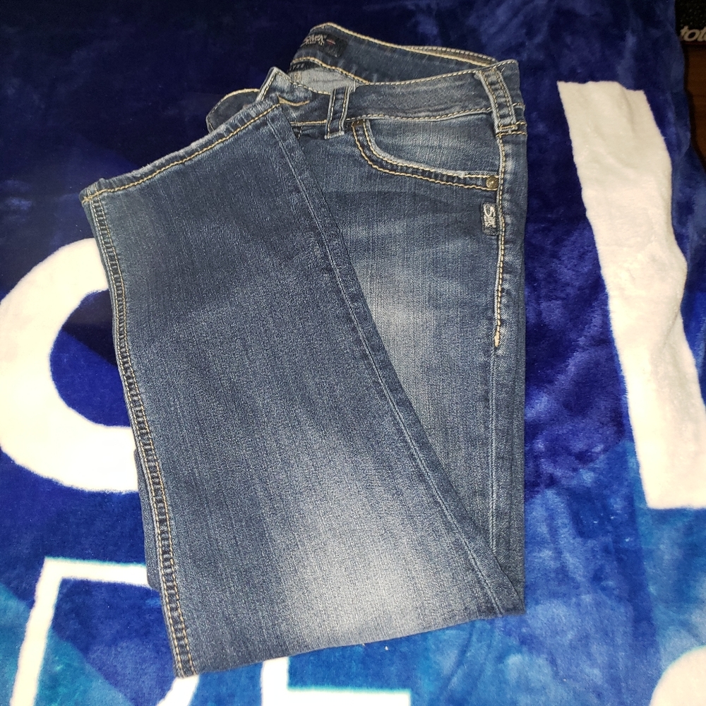 Silver jean capri